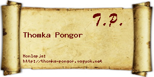 Thomka Pongor névjegykártya